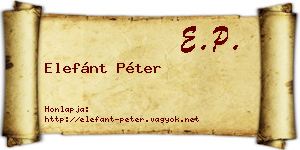Elefánt Péter névjegykártya